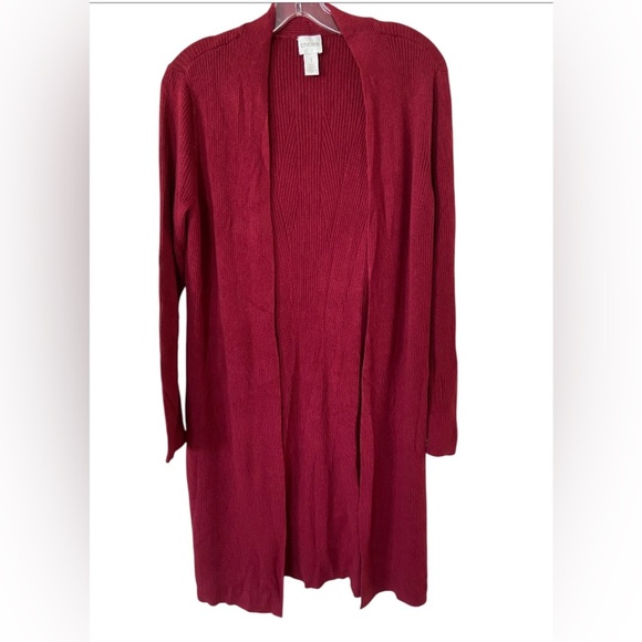 Chico’s Burgundy Red Women's open Sweater Duster size 1 - Picture 1 of 6